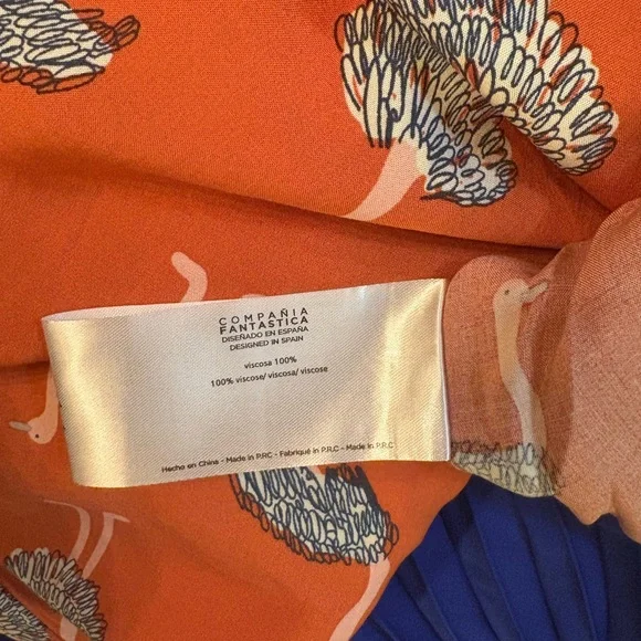 Orange Ostrich Print Blouse - Picture 4 of 4